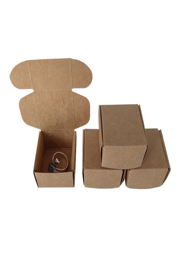 Jilukibo Small Kraft Gift Boxes, Brown Mini Cardboard Shipping Boxes Bulk 1.57" x 1.57", Square Necklace Earring Ring Storage Box Case for Jewelry Packaging (100 Pack) - Image 1